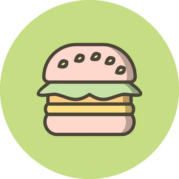Ilustracja Hamburger ikona — Zdjęcie stockowe