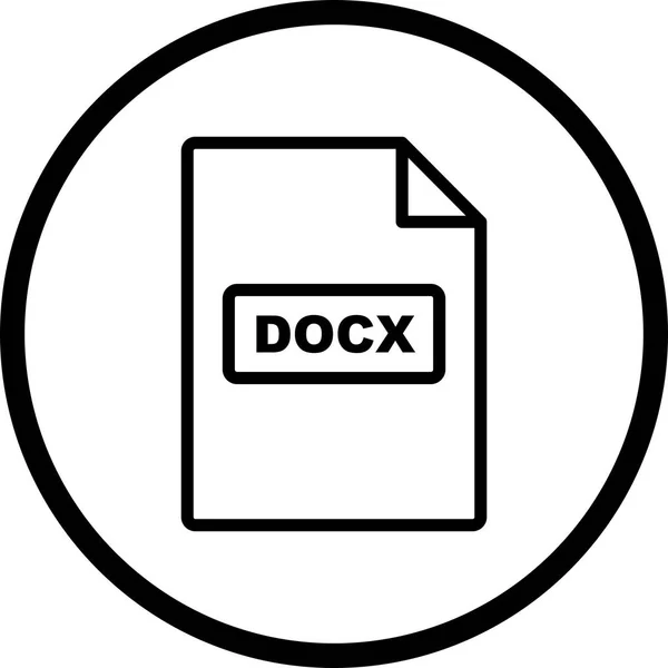 Ilustracja docx ikona — Zdjęcie stockowe