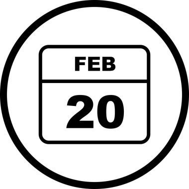 20 Şubat tarih tek günlük takvim