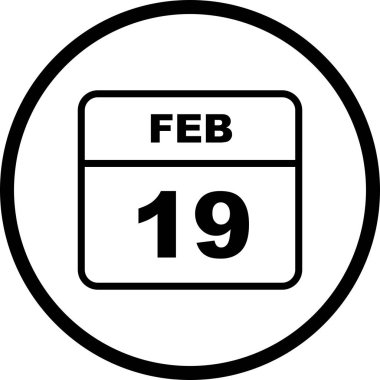 19 Şubat tarih tek günlük takvim