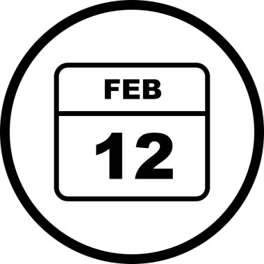 12 Şubat tarih tek günlük takvim