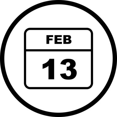 13 Şubat tarih tek günlük takvim