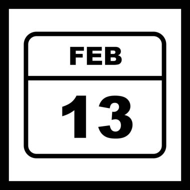 13 Şubat tarih tek günlük takvim