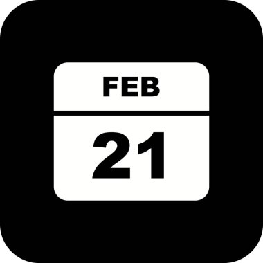 21 Şubat tarih tek günlük takvim