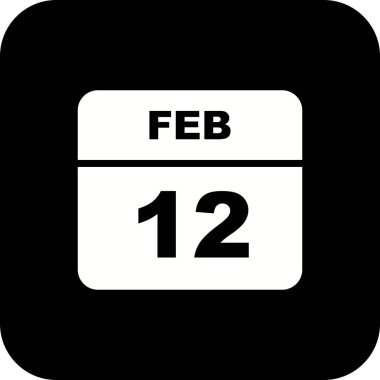 12 Şubat tarih tek günlük takvim