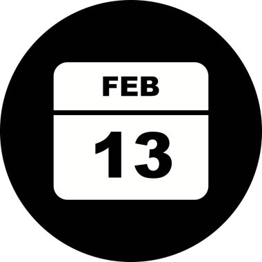 13 Şubat tarih tek günlük takvim