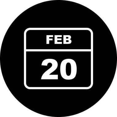 20 Şubat tarih tek günlük takvim