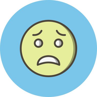 İllüstrasyon Korkmuş Emoji Simgesi