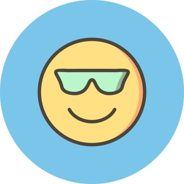 İllüstrasyon Cool Emoji Simgesi