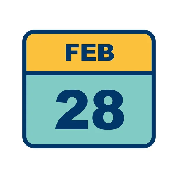 28 de febrero Fecha en un calendario de un solo día —  Fotos de Stock