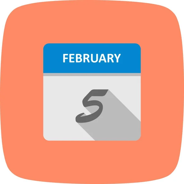 05 februari datum op een enkele dag kalender — Stockfoto