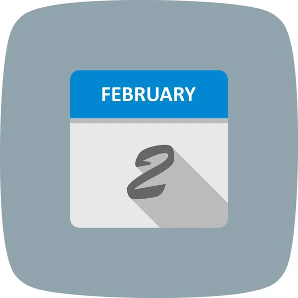 2 februari datum op een enkele dag kalender — Stockfoto