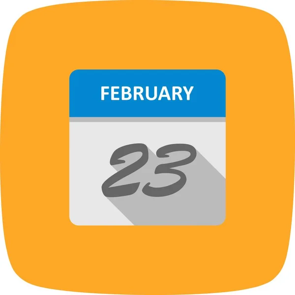 February 23rd Date on a Single Day Calendar — Stock Photo, Image