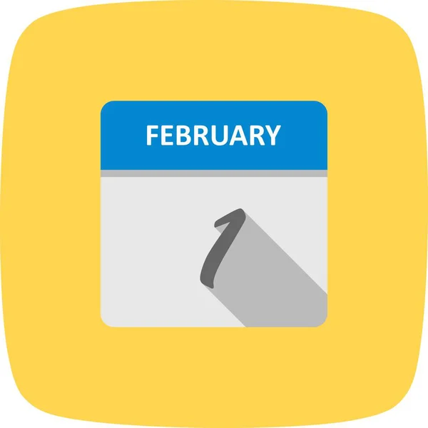 单日日历上的2月1日 — 图库照片