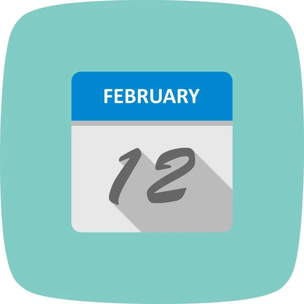 12. Februar Datum an einem einzigen Tag Kalender — Stockfoto