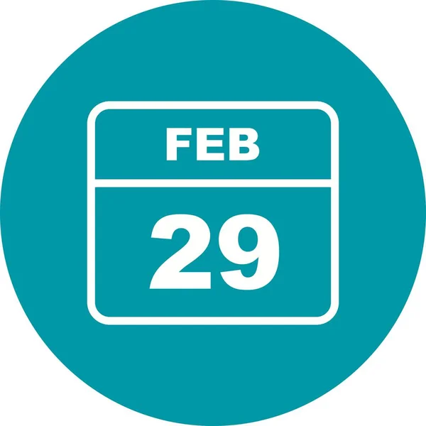 29 de febrero Fecha en un calendario de un solo día —  Fotos de Stock