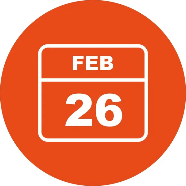 February 26th Date on a Single Day Calendar — Stock Photo, Image