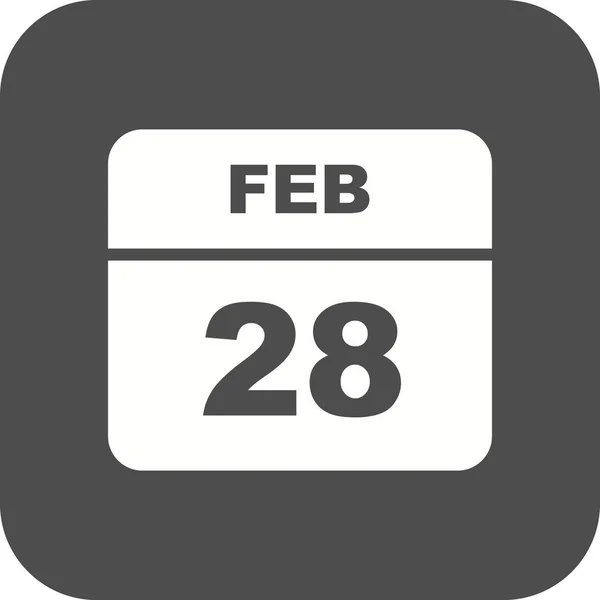 28. Februar Datum an einem einzigen Tag Kalender — Stockfoto