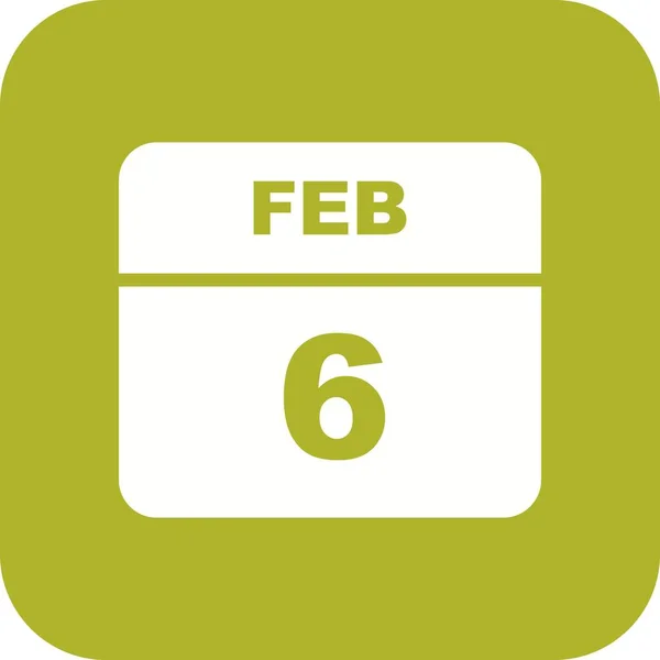 6 лютого на день одноденного календаря — стокове фото