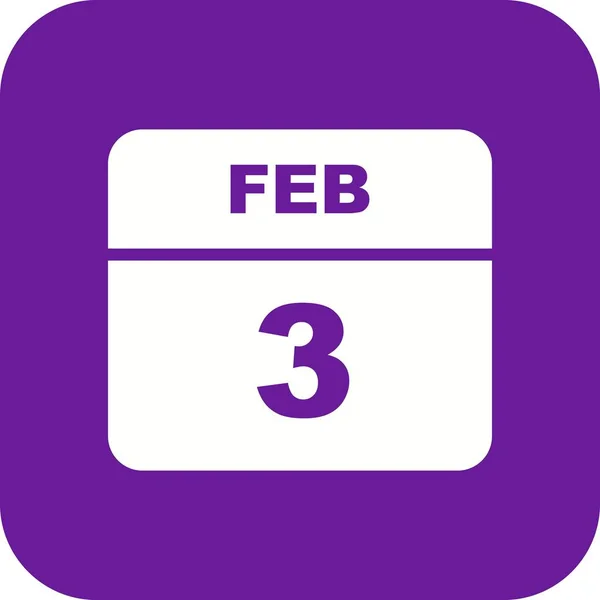 3 de febrero Fecha en un calendario de un solo día —  Fotos de Stock