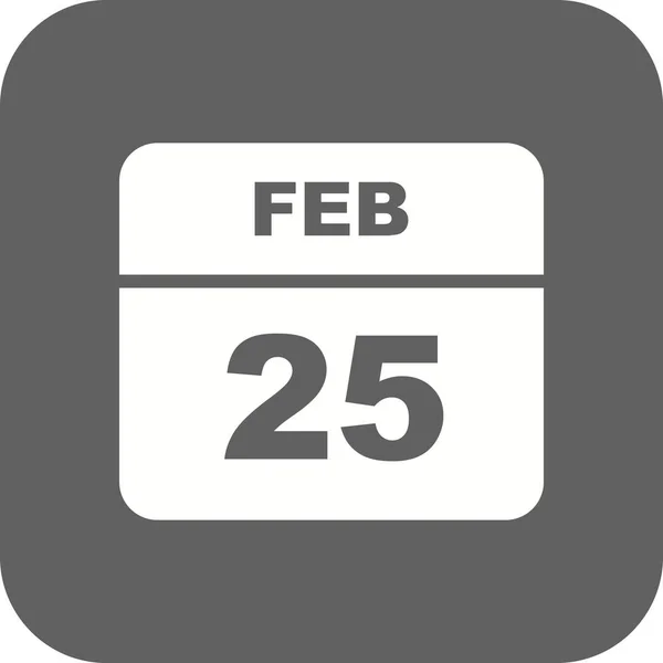 25 de febrero Fecha en un calendario de un solo día —  Fotos de Stock
