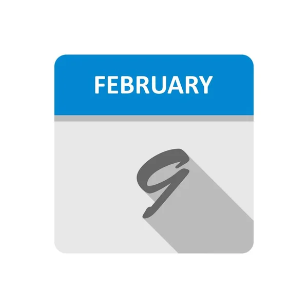 2月9日单日日历上的日期 — 图库照片