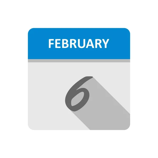 06 februari datum op een enkele dag kalender — Stockfoto