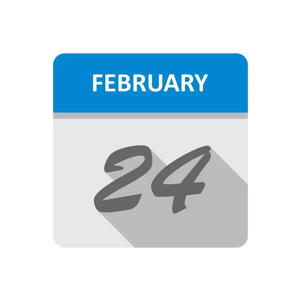 24. Februar Datum an einem einzigen Tag Kalender — Stockfoto