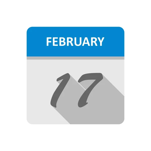 2月17日单日日历上的日期 — 图库照片