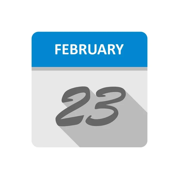 单日日历上的2月23日日期 — 图库照片