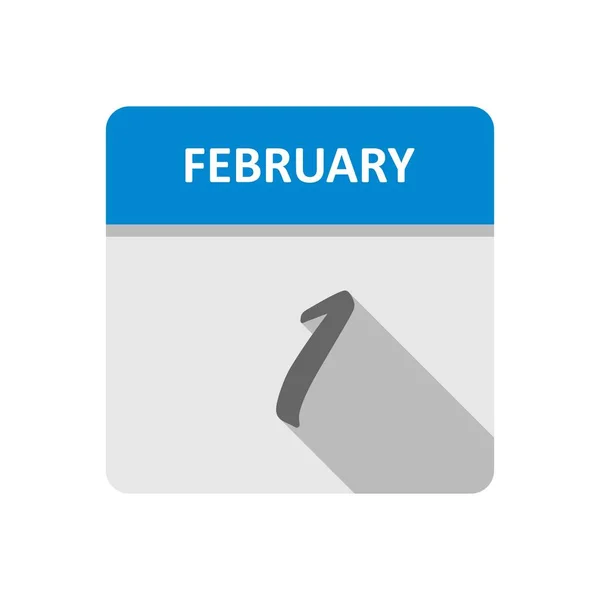 单日日历上的2月1日 — 图库照片