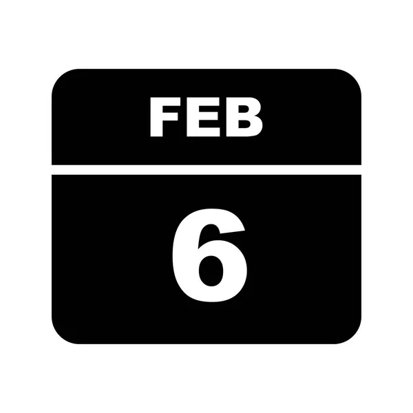 6. Februar an einem einzigen Tag — Stockfoto