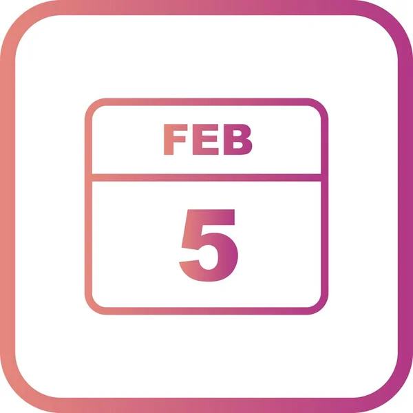 5 de febrero Fecha en un calendario de un solo día —  Fotos de Stock