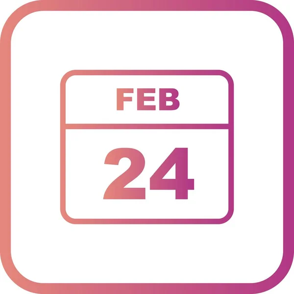 2 월 24 일 하루 달력에 날짜 — 스톡 사진