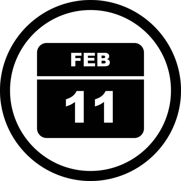11 de febrero Fecha en un calendario de un solo día — Foto de Stock