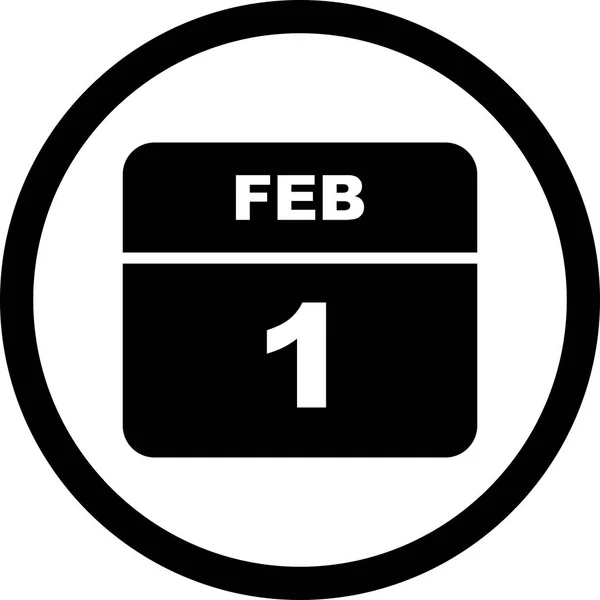 1 de febrero Fecha en un calendario de un solo día — Foto de Stock