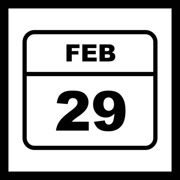 Február 29. dátum egy egynapos naptárban — Stock Fotó