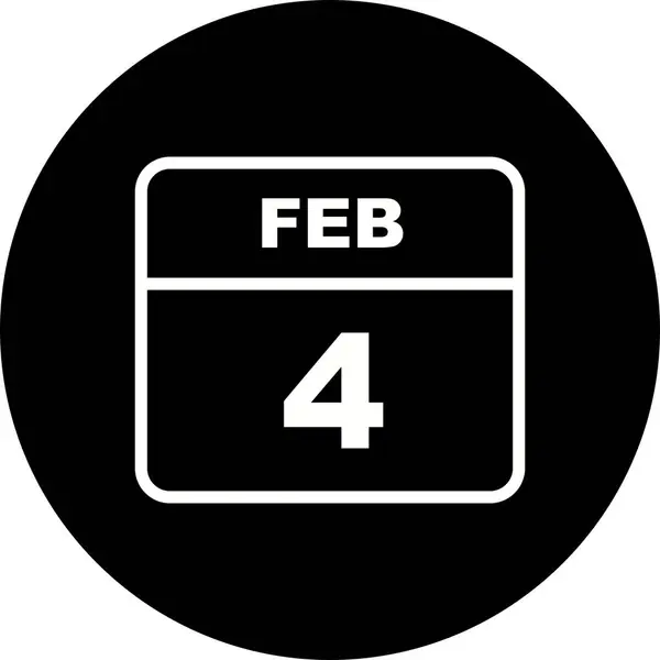 4. Februar an einem einzigen Tag — Stockfoto