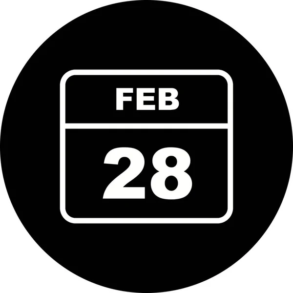 28 de febrero Fecha en un calendario de un solo día —  Fotos de Stock