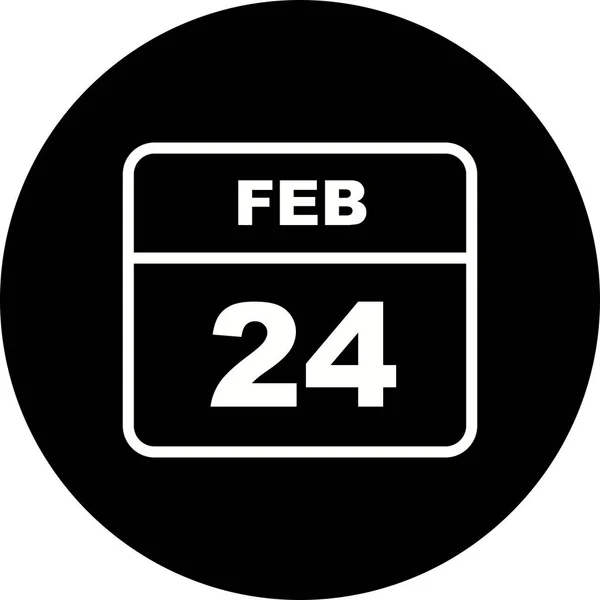 February 24th Date on a Single Day Calendar — Stock Photo, Image