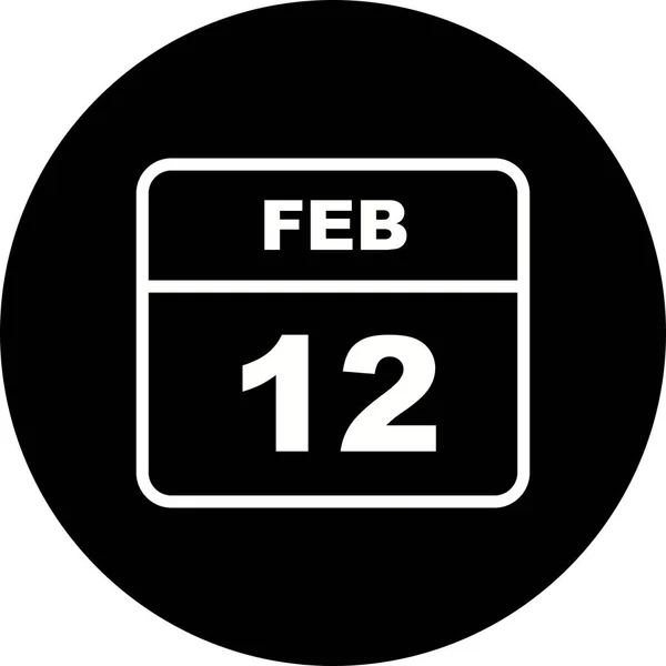 12 Şubat tarih tek günlük takvim — Stok fotoğraf