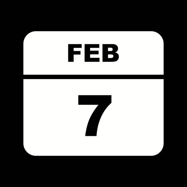 7 Şubat tarih tek günlük takvim — Stok fotoğraf