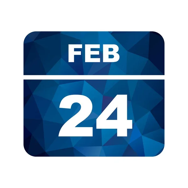 24 de febrero Fecha en un calendario de un solo día —  Fotos de Stock