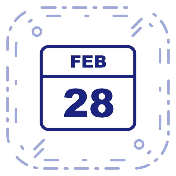 28. únor-datum v kalendáři jednoho dne — Stock fotografie