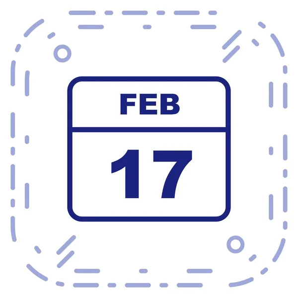 February 17th Date on a Single Day Calendar — Stock Photo, Image