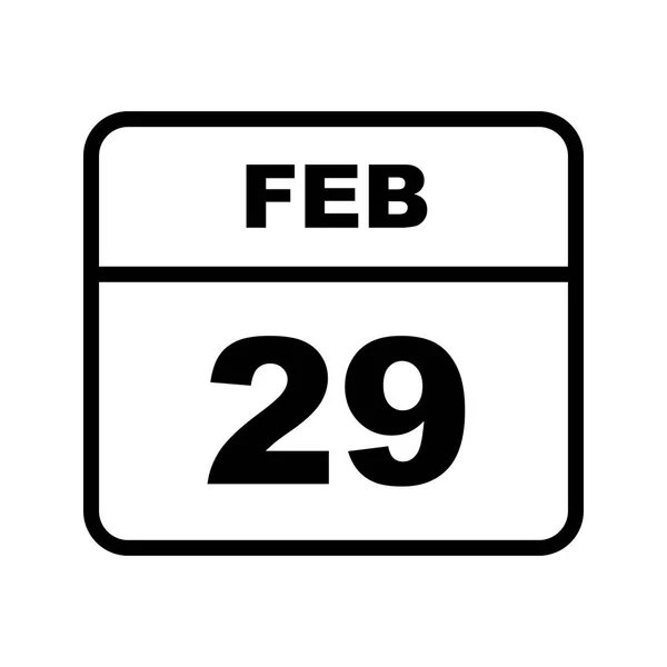 29 februari datum op een enkele dag kalender — Stockfoto