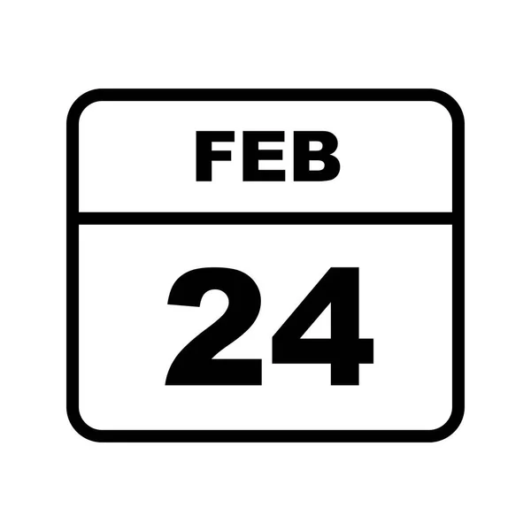 24 de febrero Fecha en un calendario de un solo día —  Fotos de Stock