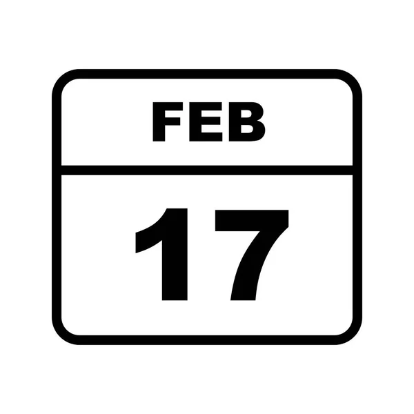 2 월 17 일 하루 달력에 날짜 — 스톡 사진