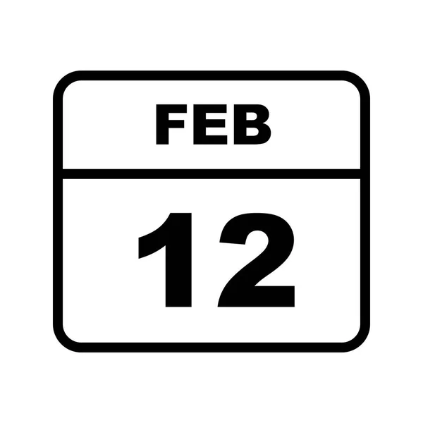 February 12th Date on a Single Day Calendar — Stock Photo, Image