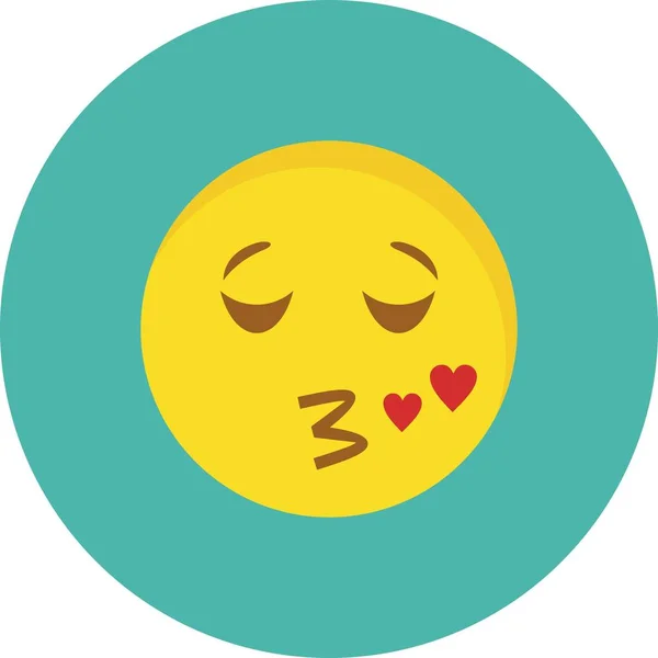 Illusztráció Kiss Emoji Icon — Stock Fotó